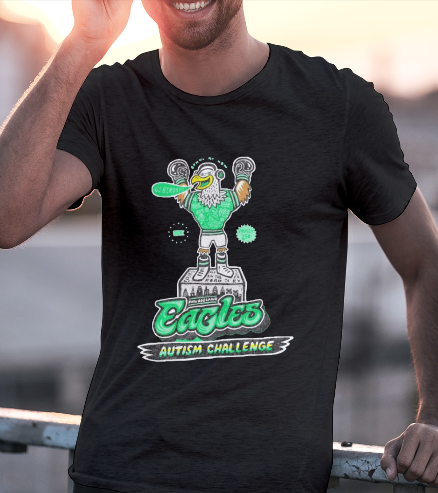 Philadelphia Eagles Autism Challenge Go Birds Boxing Philly 250 T-Shirt