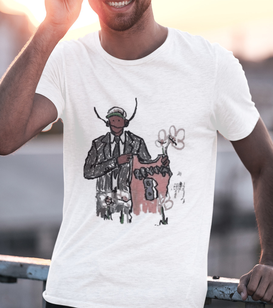 Legend Kobe Bryant Doodles Basketball Icon Art Bulls Flower NBA Black Mamba T-Shirt