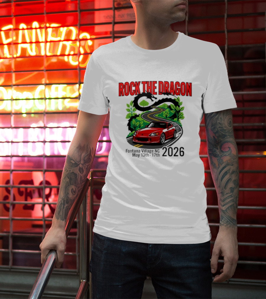 Rock The Dragon Fontana Village NC 2026 Red Car May 15th 17th T-Shirt