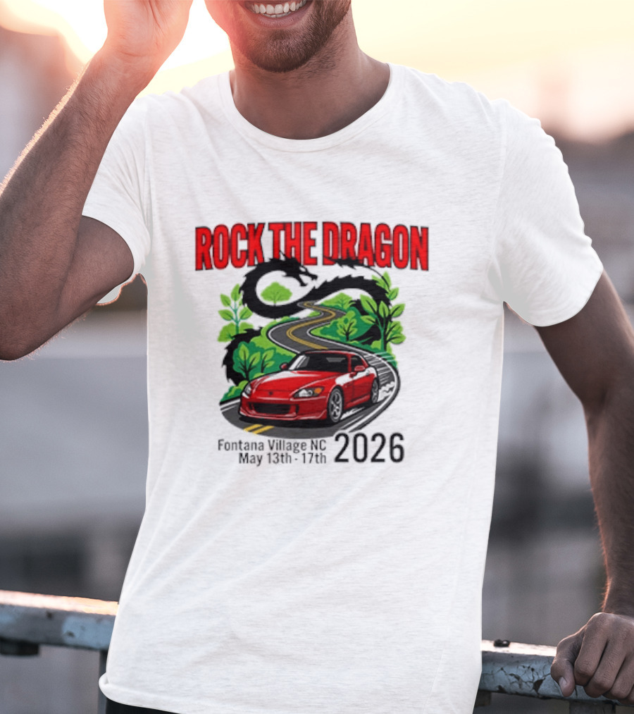 Rock The Dragon Fontana Village NC 2026 Red Car May 15th 17th T-Shirt
