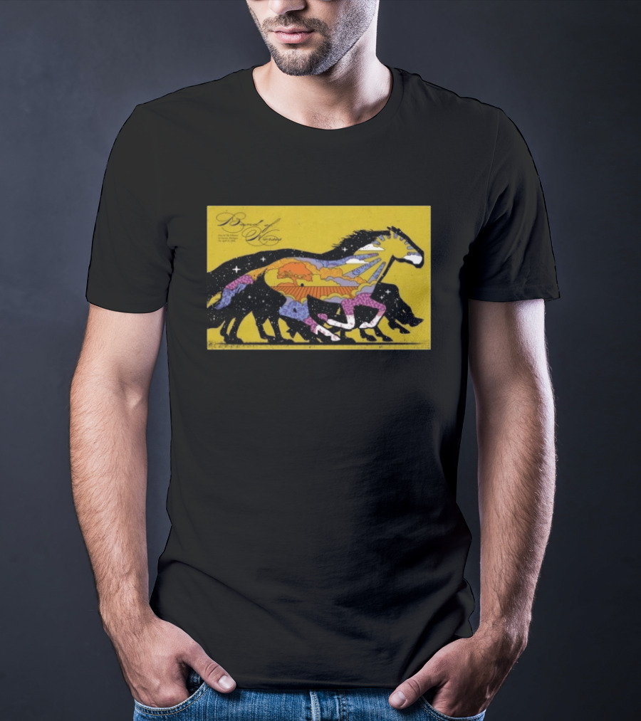 Band Of Horses April 22 2026 Detroit MI Black Horse Psychedelic Landscape T-Shirt