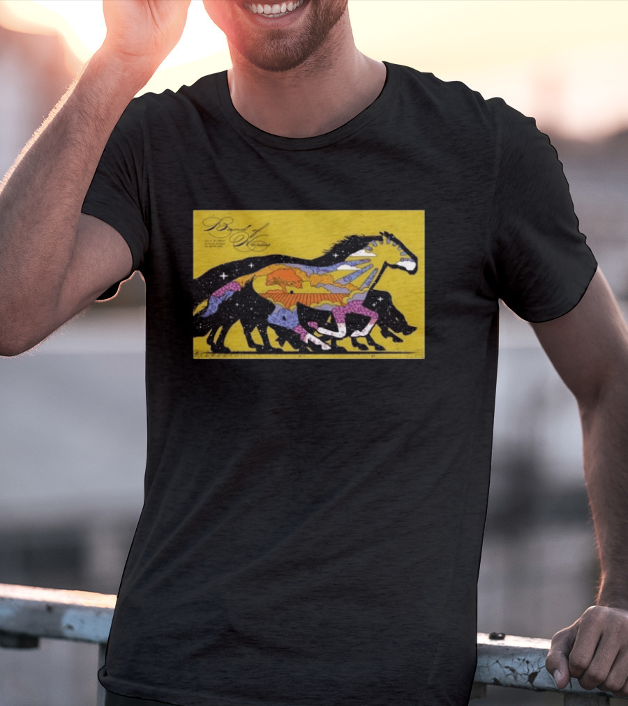 Band Of Horses April 22 2026 Detroit MI Black Horse Psychedelic Landscape T-Shirt