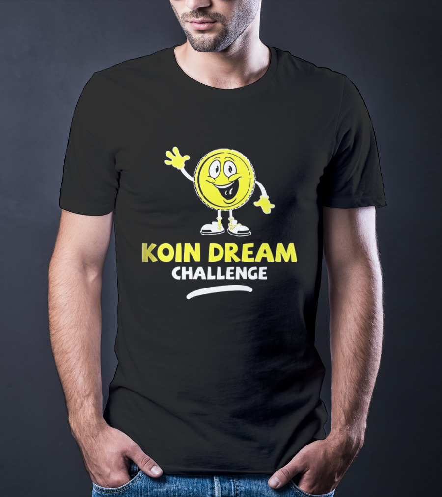 Koin Dream Challenge Smiling Coin Character With Sneakers T-Shirt