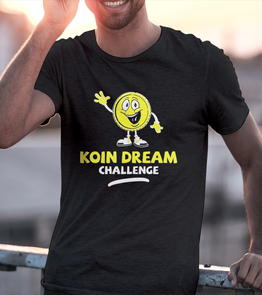 Koin Dream Challenge Smiling Coin Character With Sneakers T-Shirt