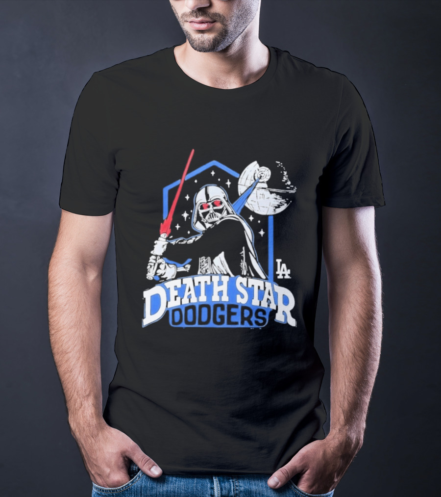 Death Star Dodgers LA Dark Side Star Wars Vader Mashup T-Shirt