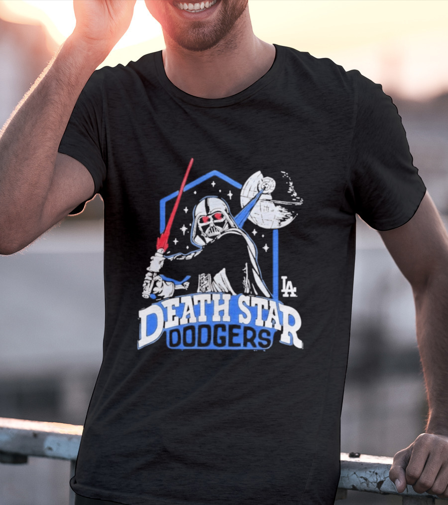 Death Star Dodgers LA Dark Side Star Wars Vader Mashup T-Shirt