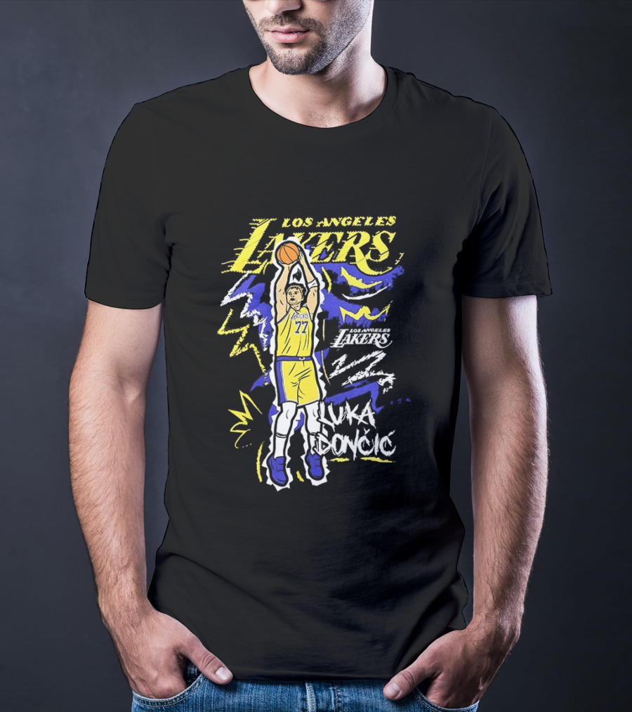 Los Angeles Lakers Luka Doncic 2026 NBA Basketball Icon Chalk T-Shirt