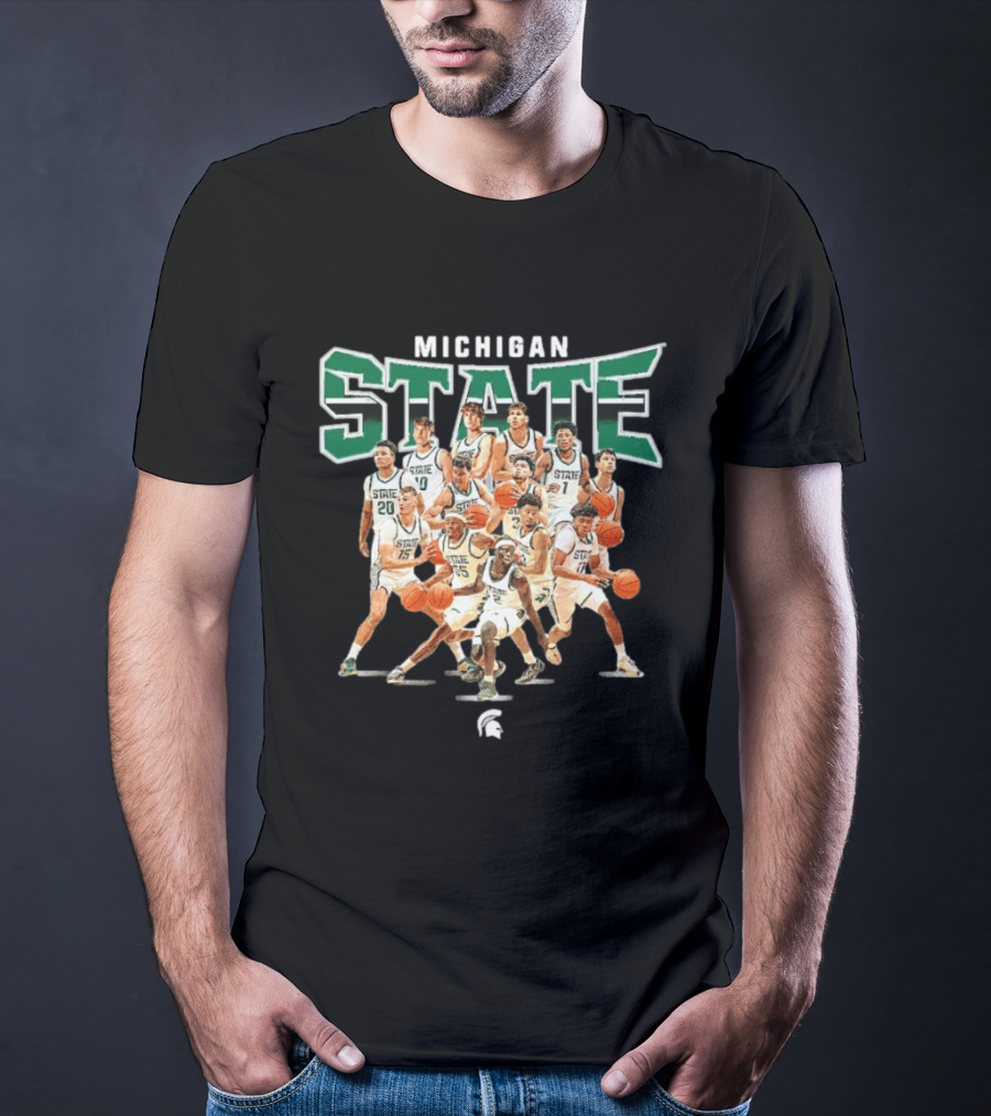 Michigan State Spartans Basketball Team Collage T-Shirt
