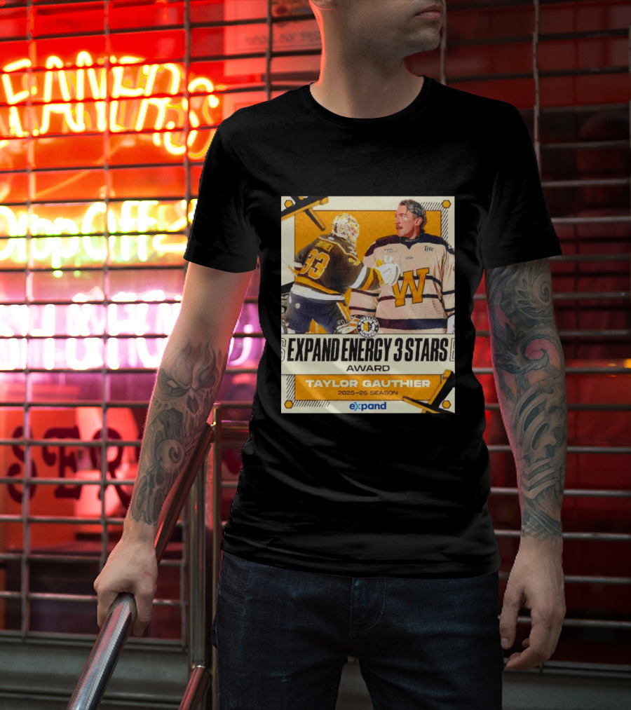 Pittsburgh Penguins Expand Energy 3 Stars Award Taylor Gauthier 2025 26 Season T-Shirt
