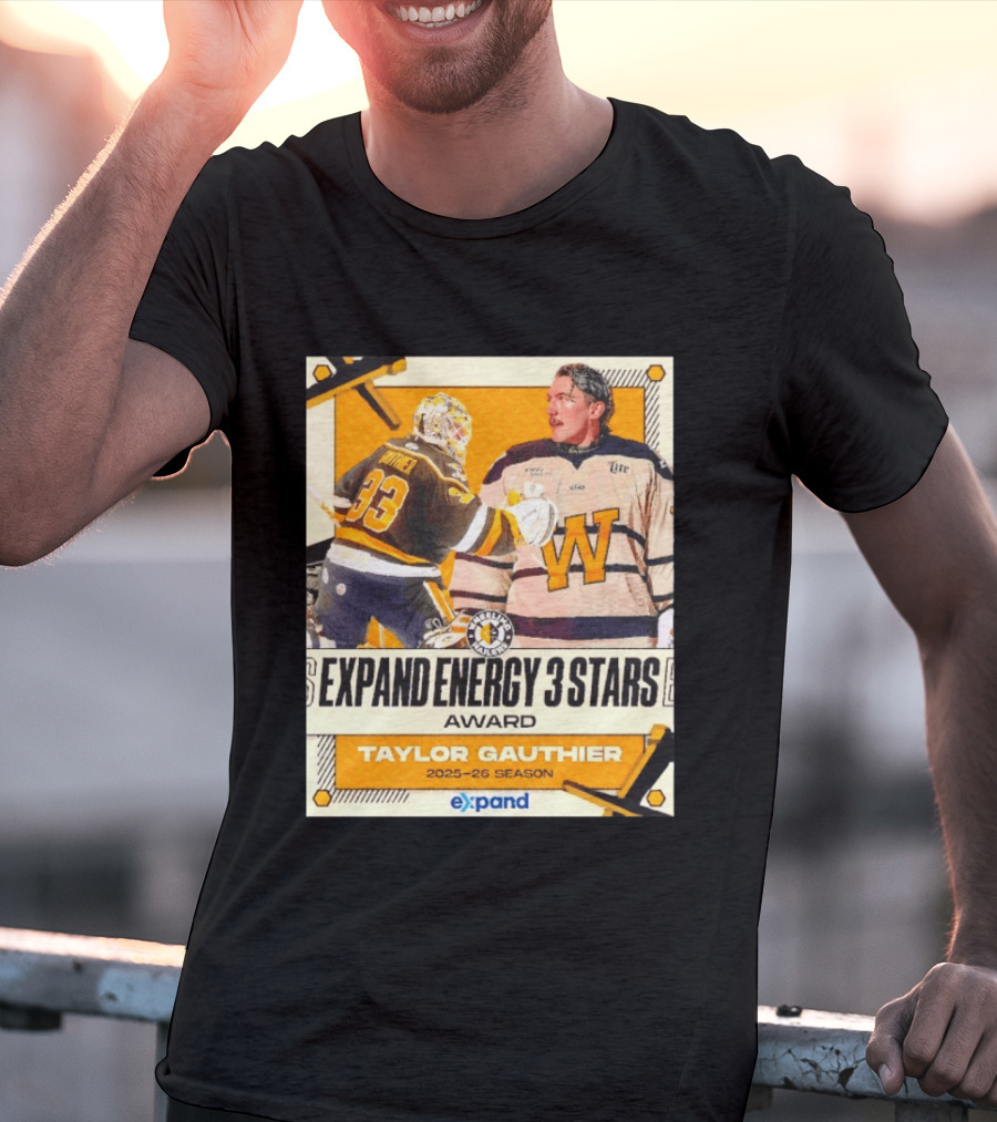 Pittsburgh Penguins Expand Energy 3 Stars Award Taylor Gauthier 2025 26 Season T-Shirt
