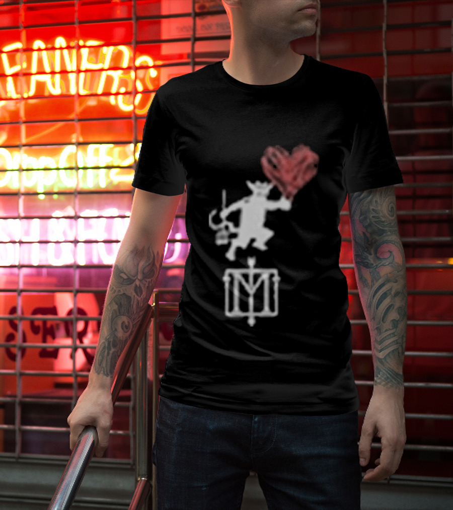 The Menzingers Heart Flame Devil Holding Heart T-Shirt