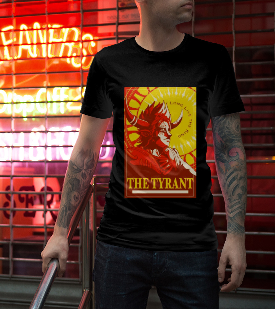 The Tyrant Long Live The King Anime Warrior With Horns Royal Sunburst T-Shirt
