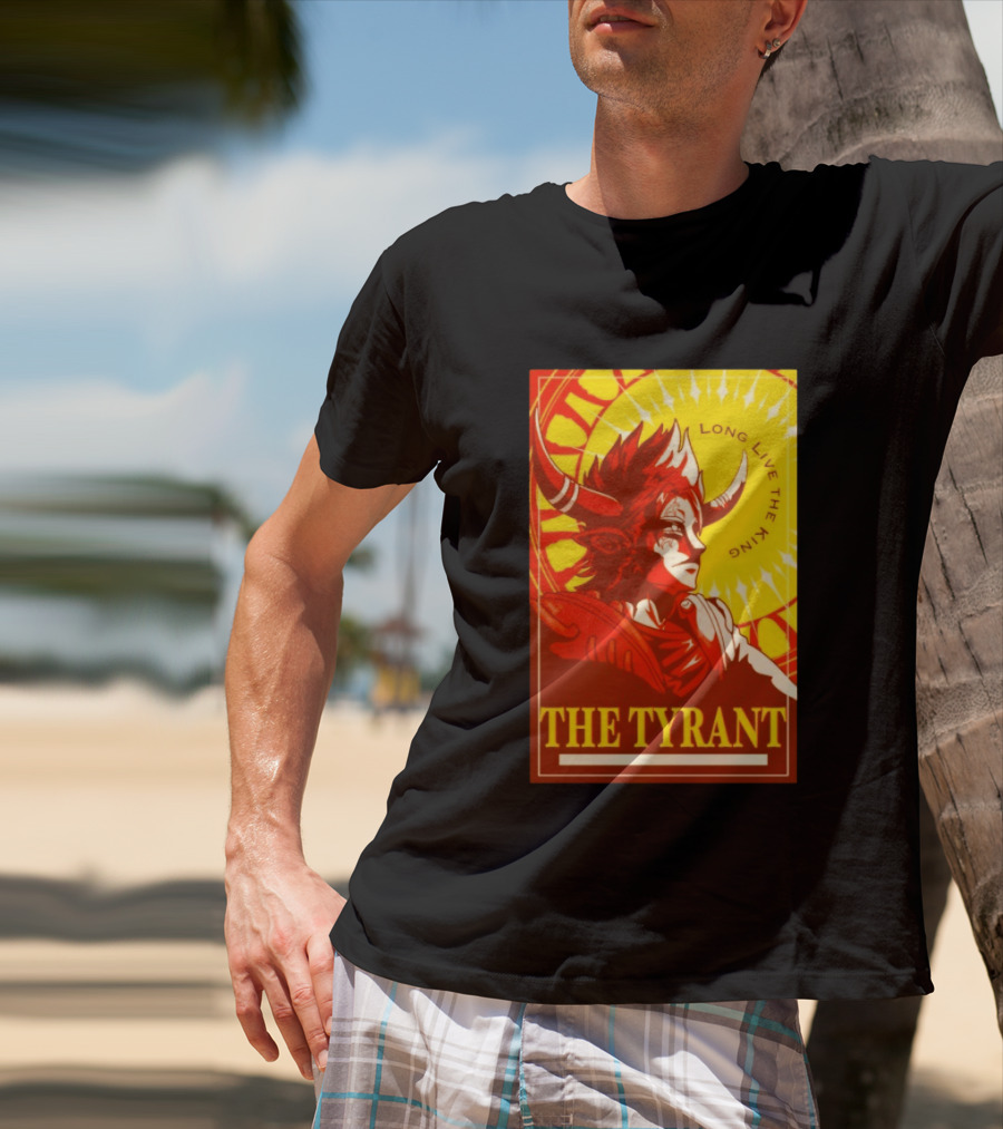 The Tyrant Long Live The King Anime Warrior With Horns Royal Sunburst T-Shirt