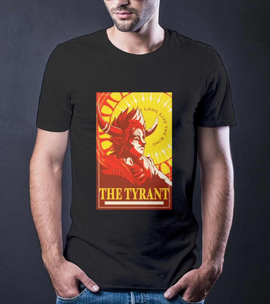 The Tyrant Long Live The King Anime Warrior With Horns Royal Sunburst T-Shirt