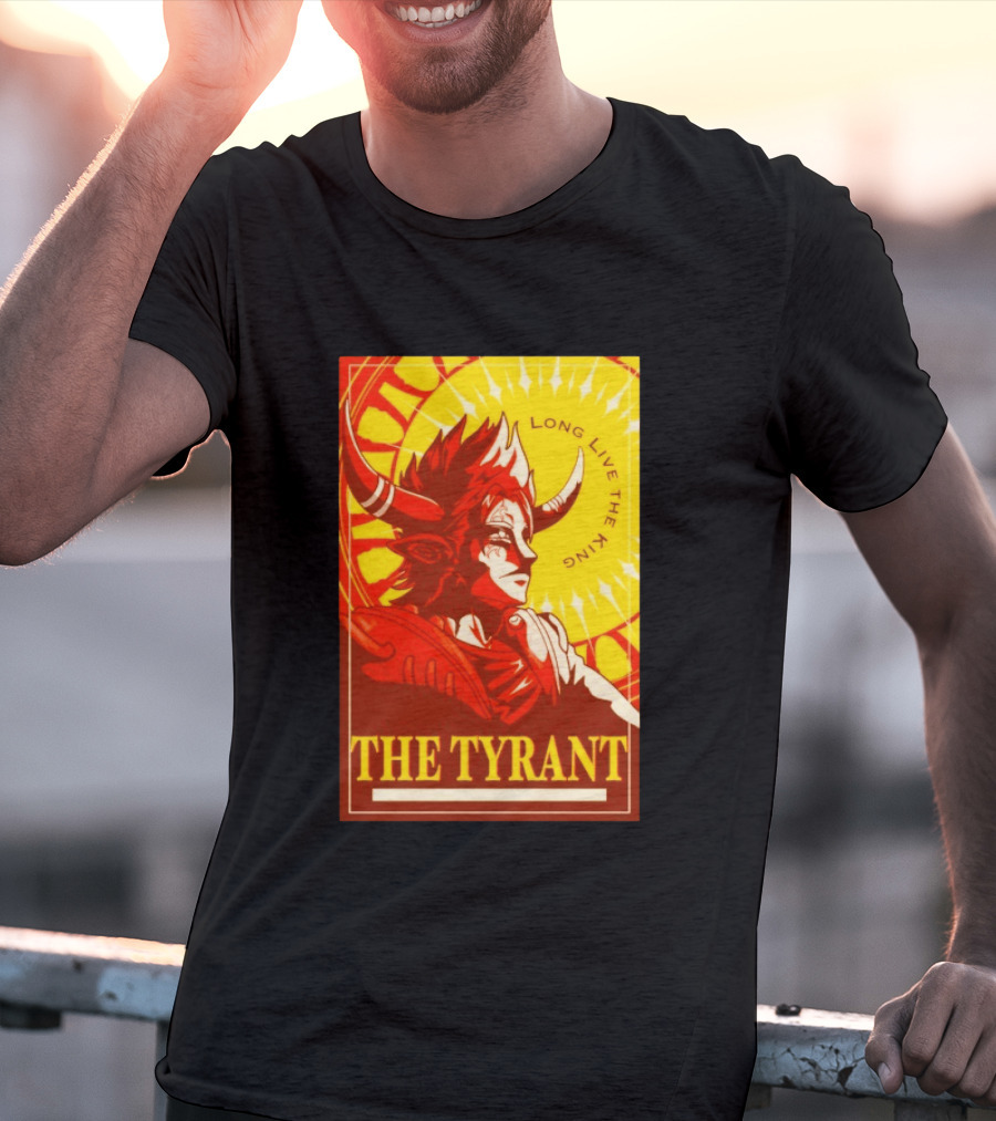 The Tyrant Long Live The King Anime Warrior With Horns Royal Sunburst T-Shirt