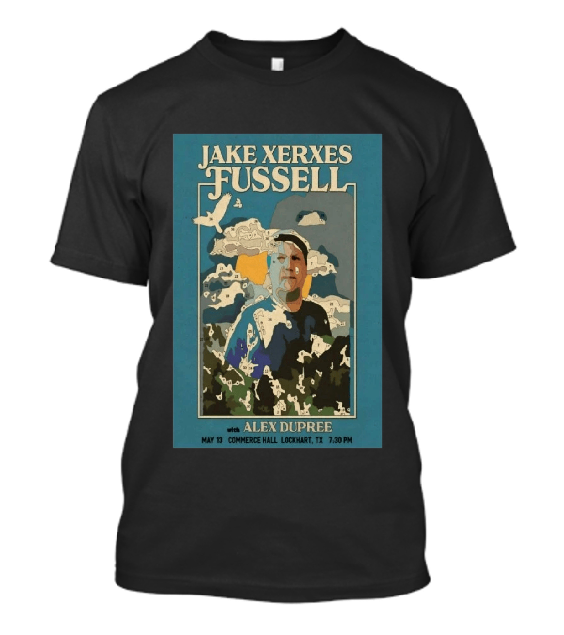 Jake Xerxes Fussell With Alex Dupree May 13 Commerce Hall Lockhart TX 7:30 PM T-Shirt