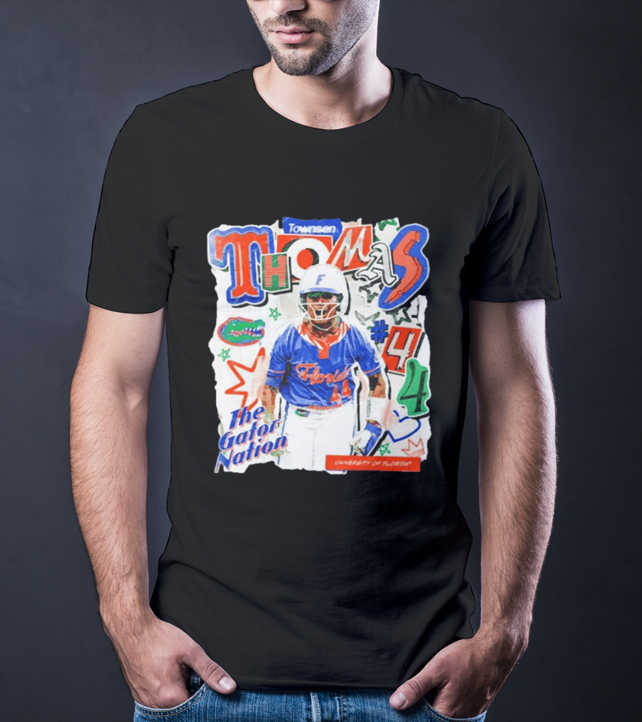Florida Gators University Softball Player Thomas #44 The Gator Nation T-Shirt