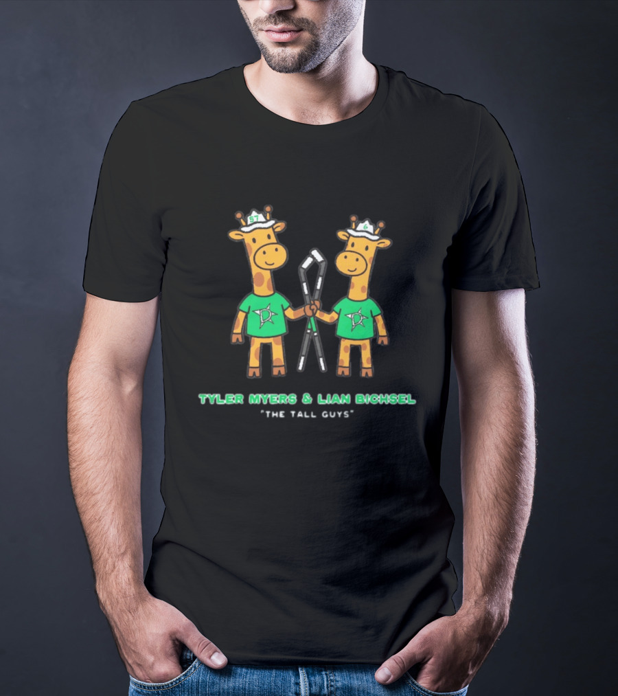 Tyler Myers Lian Bichsel The Tall Guys Dallas Stars Giraffes Hockey T-Shirt