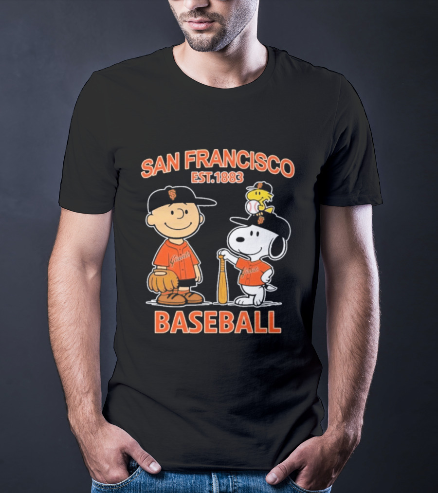 San Francisco Est 1883 Snoopy Baseball Charlie Brown Giants T-Shirt