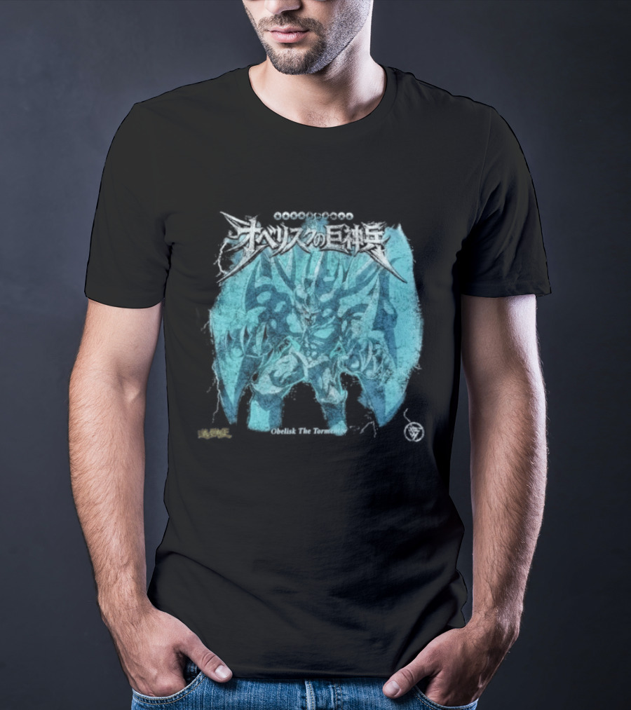 Yu Gi Oh Obelisk The Tormentor Blue Japanese Kanji T-Shirt
