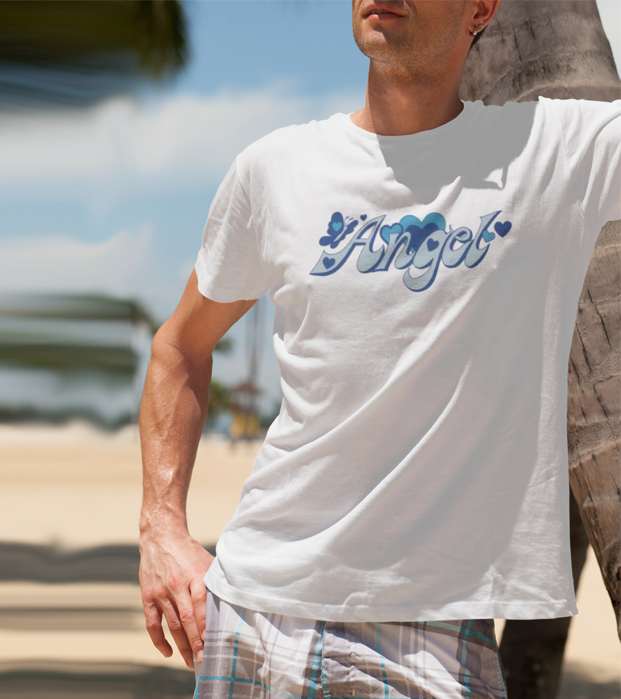 Angel Butterfly Heart Blue Hearts Big Bud Press T-Shirt