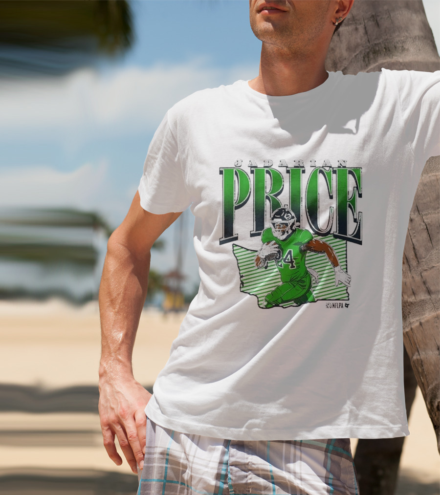 Jadarian Price 24 Green Football Graphic Remix T-Shirt