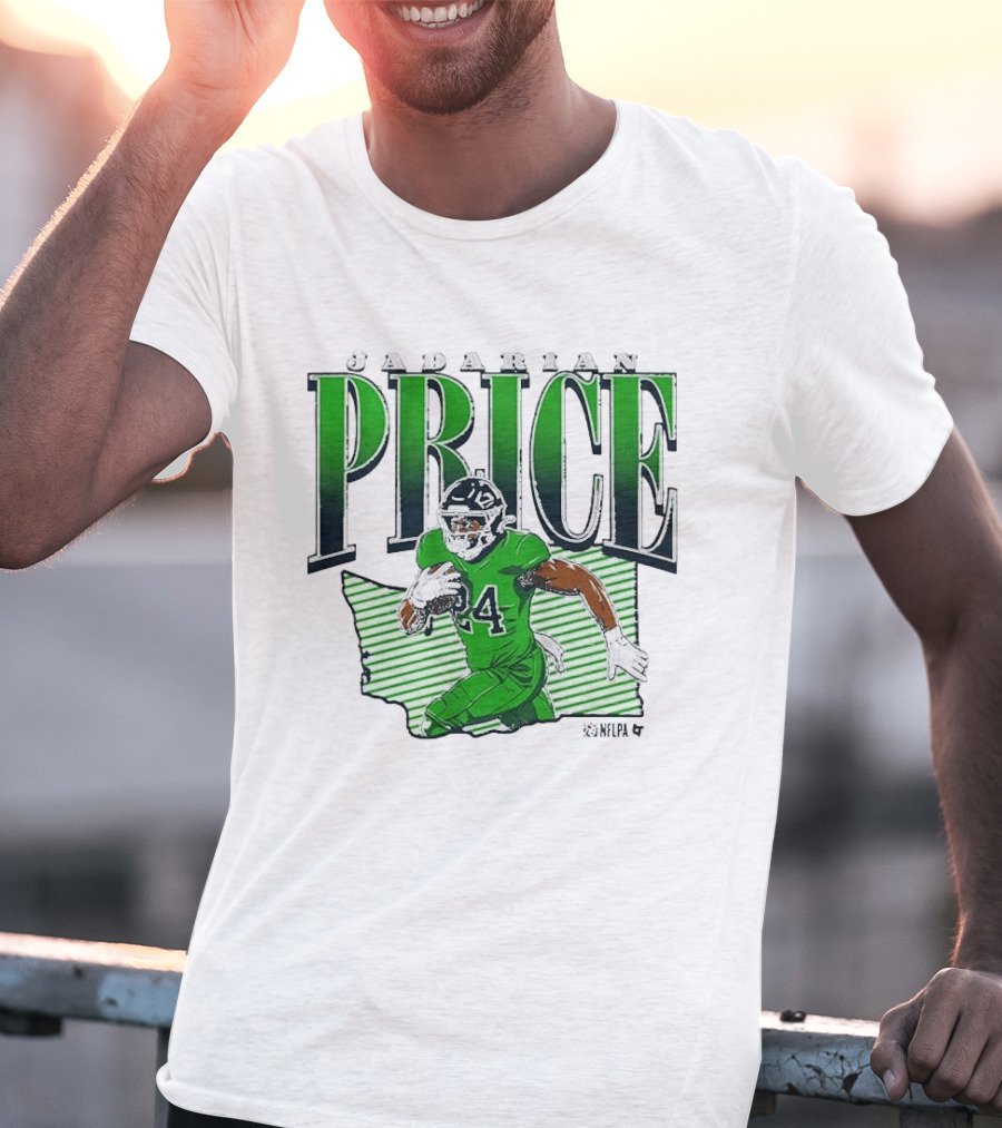 Jadarian Price 24 Green Football Graphic Remix T-Shirt