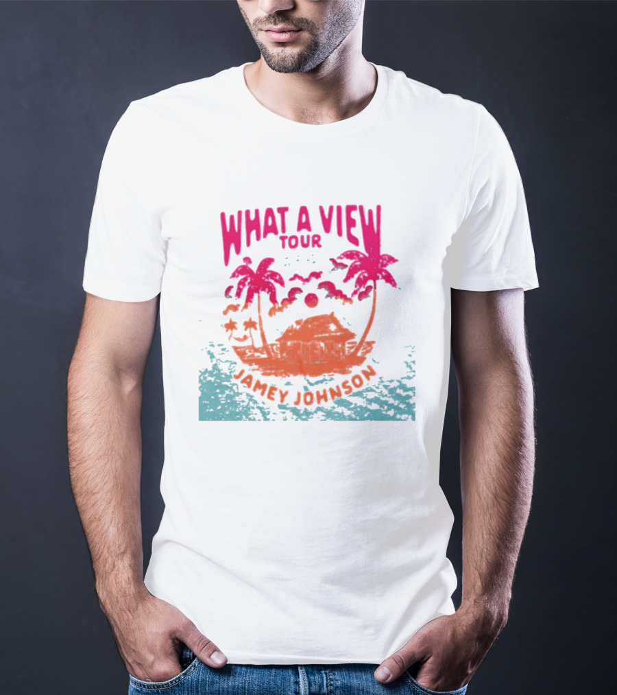 What A View Tour Jamey Johnson Tropical Palm Island T-Shirt