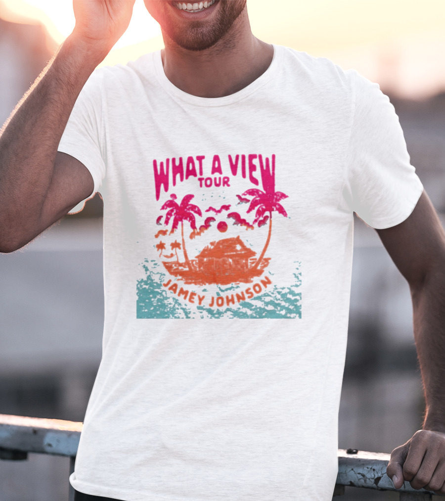 What A View Tour Jamey Johnson Tropical Palm Island T-Shirt