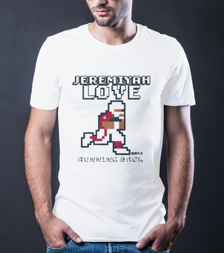 JEREMIYAH LOVE BALLER Pixel Art Retro Style Football Player T-Shirt