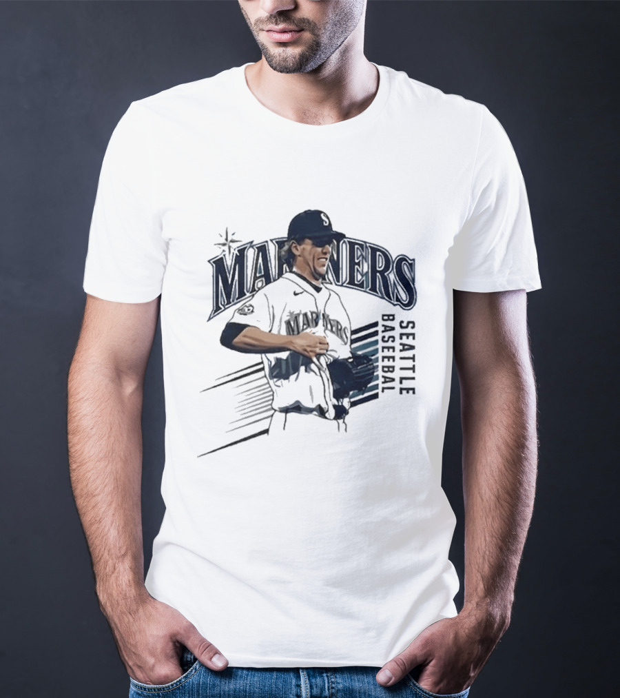 Seattle Mariners Logan Gilbert Pitcher Catches Ball Baseball T-Shirt