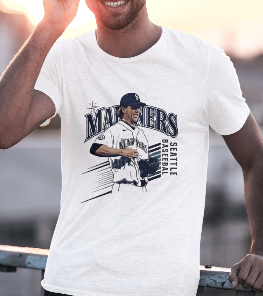 Seattle Mariners Logan Gilbert Pitcher Catches Ball Baseball T-Shirt