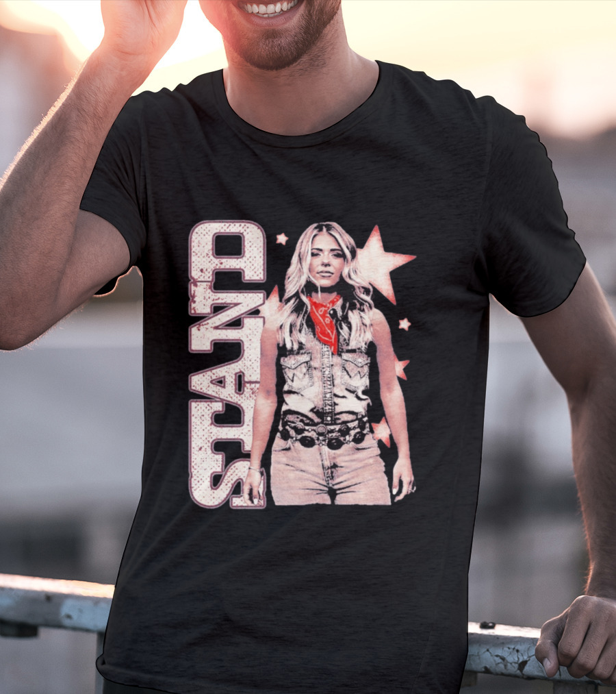 Anne Wilson Stand Stars Vintage Denim Vest And Red Bandana T-Shirt