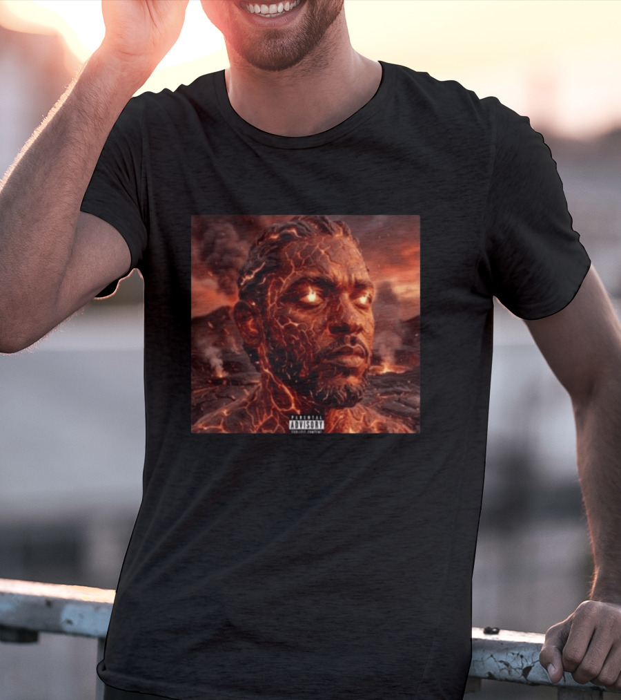 Kendrick Lamar Fireman Album 2026 Lava Eruption Cover T-Shirt