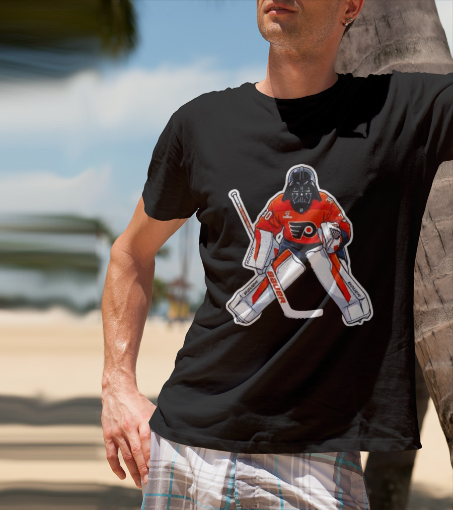 Dan Vladar Philadelphia Flyers Hockey Goalie Darth Vader Bauer Pads T-Shirt
