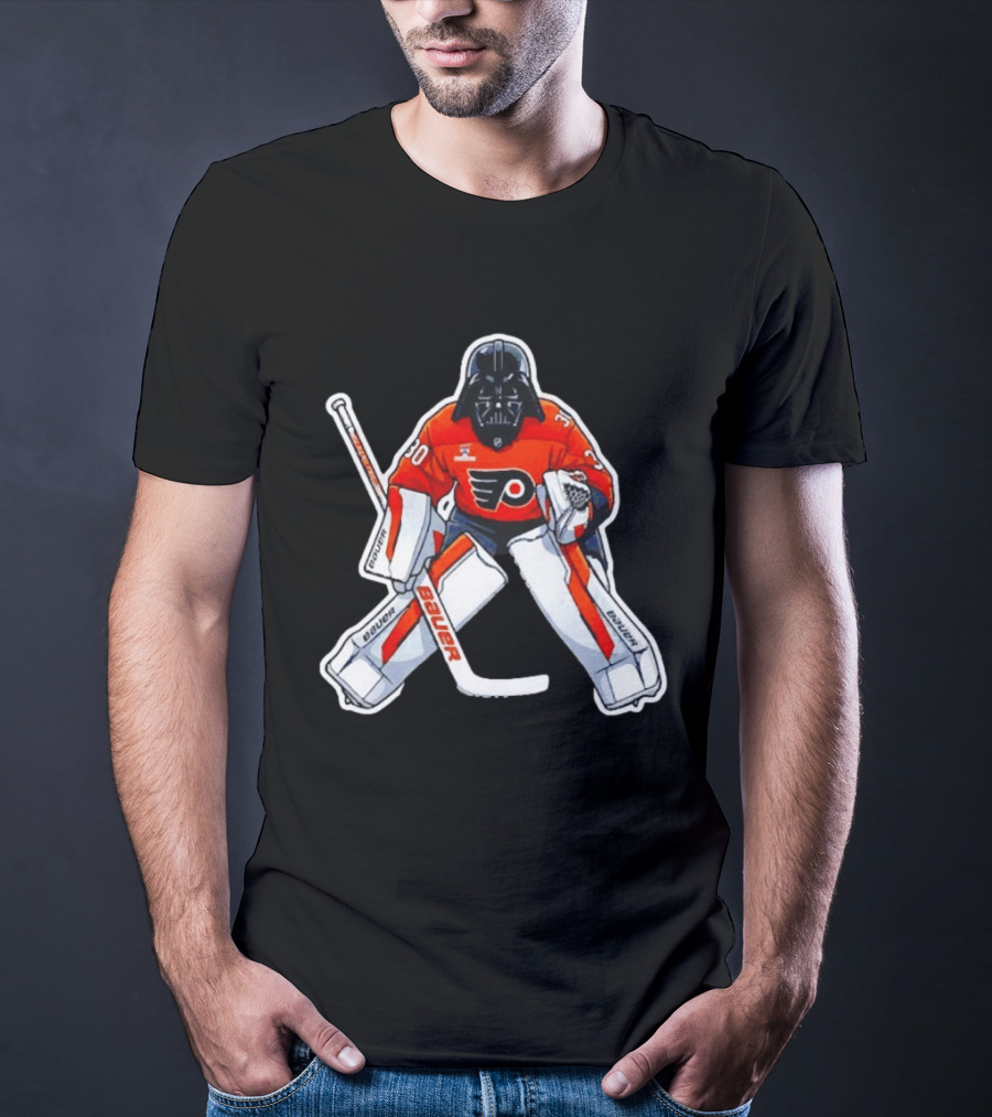 Dan Vladar Philadelphia Flyers Hockey Goalie Darth Vader Bauer Pads T-Shirt