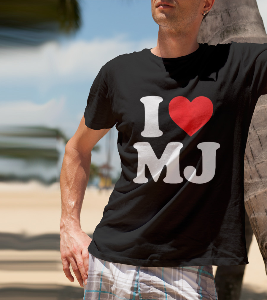 I Love MJ Red Heart T-Shirt