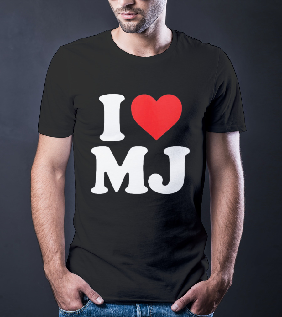 I Love MJ Red Heart T-Shirt