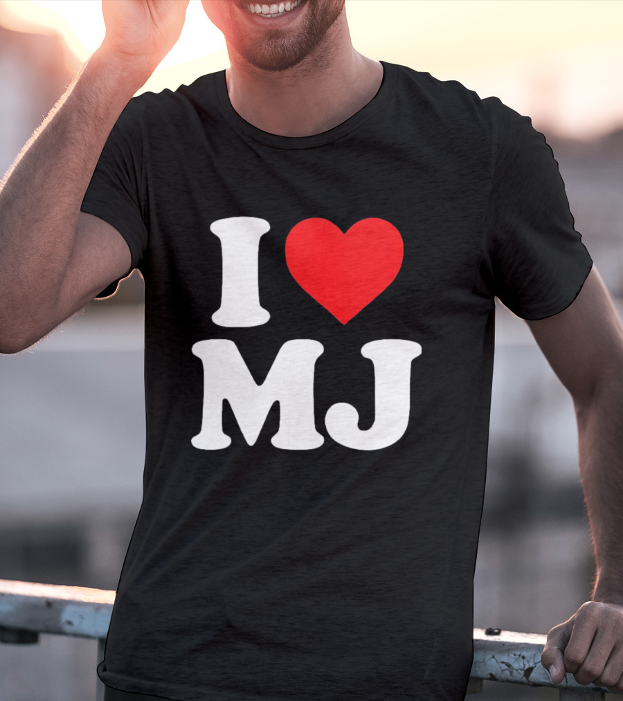 I Love MJ Red Heart T-Shirt