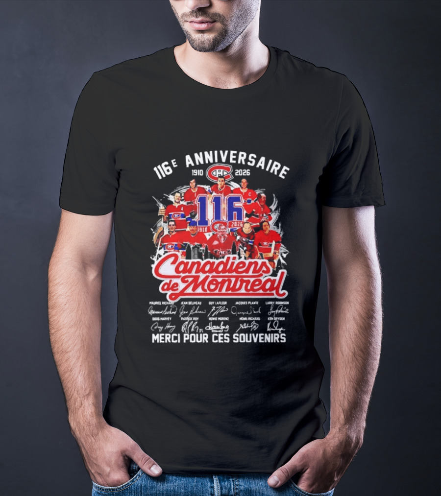 116e Anniversaire Canadiens De Montréal 1910 2026 Merci Pour Ces Souvenirs T-Shirt