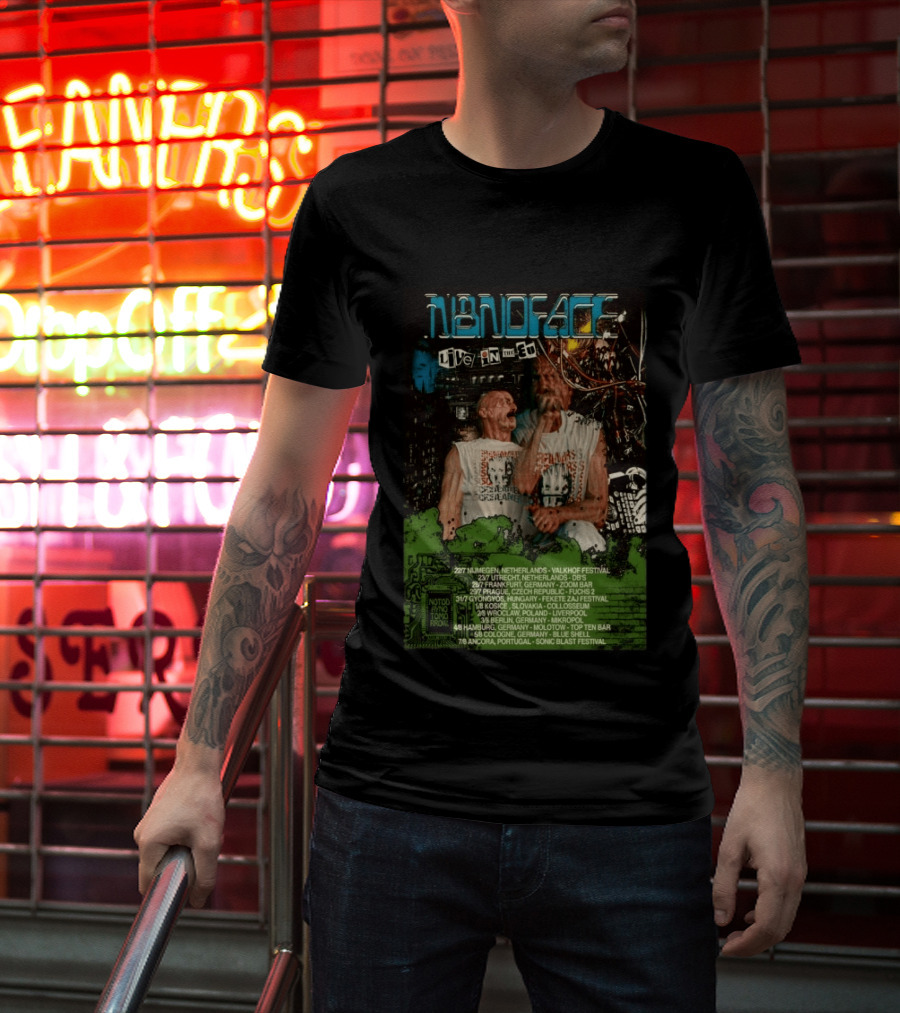 N8NOFACE Live In The EU Tour 2026 Valkhof Utrecht 2000 Leipzig Fekete Zaj Fusaichi Prague Liverpool Slovakia Portugal T-Shirt