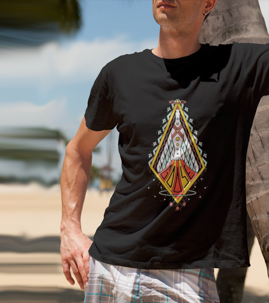 Goose Space Rocket Emblem Galactic Adventure T-Shirt