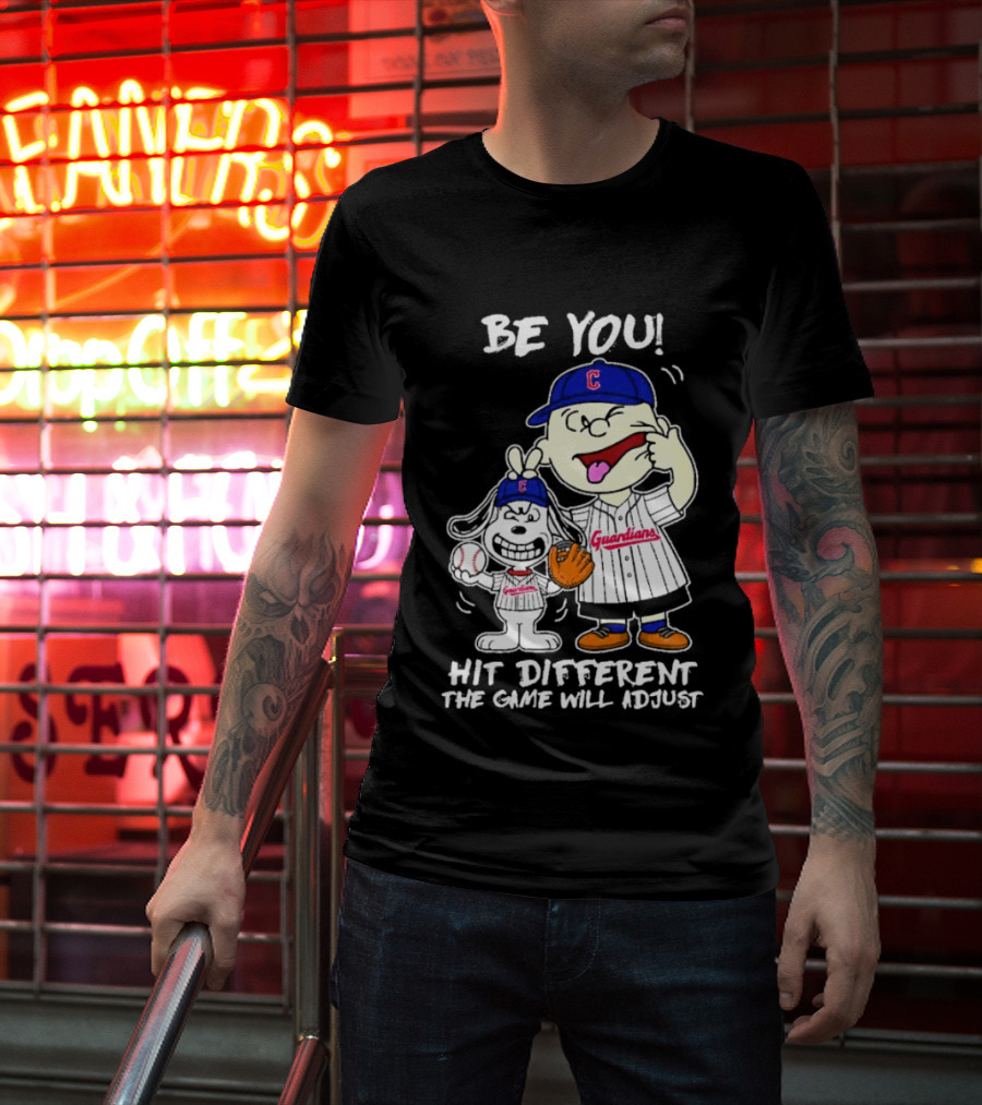 Cleveland Guardians Be You Hit Different Charlie Brown Snoopy The Game Will Adjust T-Shirt