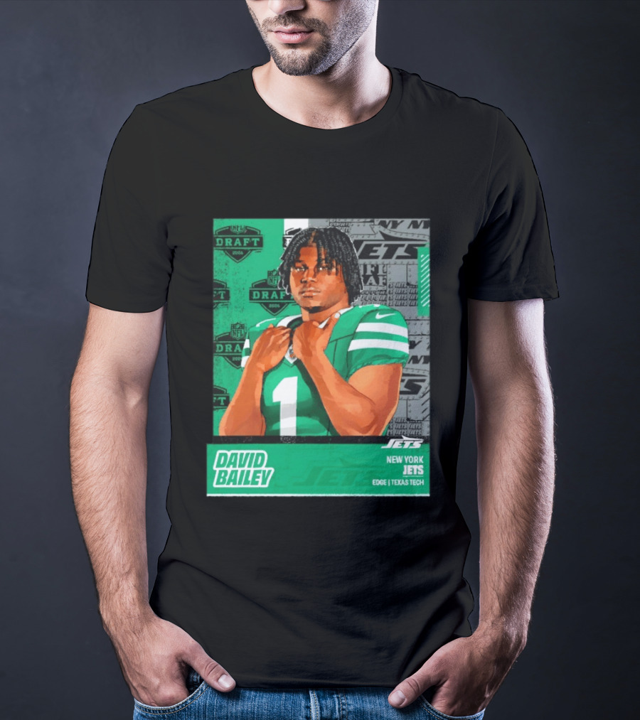 David Bailey New York Jets 2026 Draft Texas Tech Edge T-Shirt