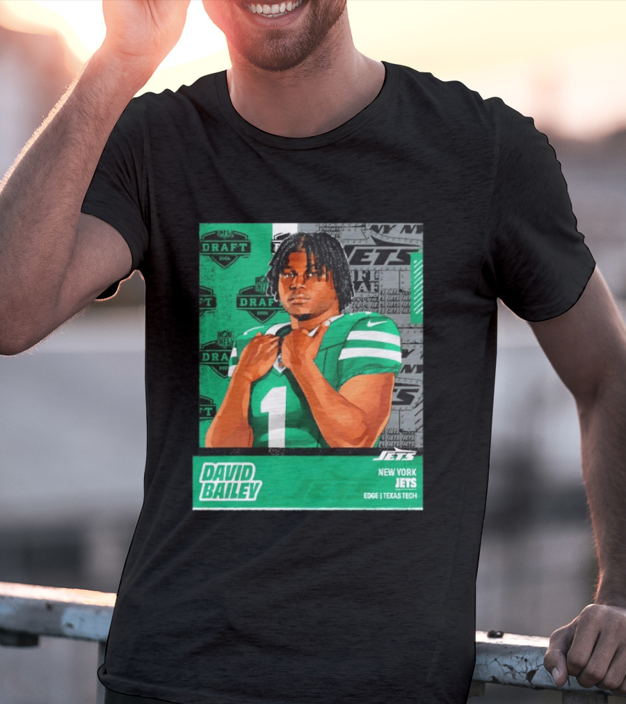 David Bailey New York Jets 2026 Draft Texas Tech Edge T-Shirt