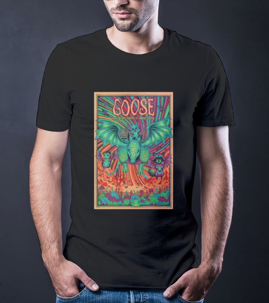 Goose April 24 2026 Austin TX Moody Center Dragon Creatures Psychedelic T-Shirt