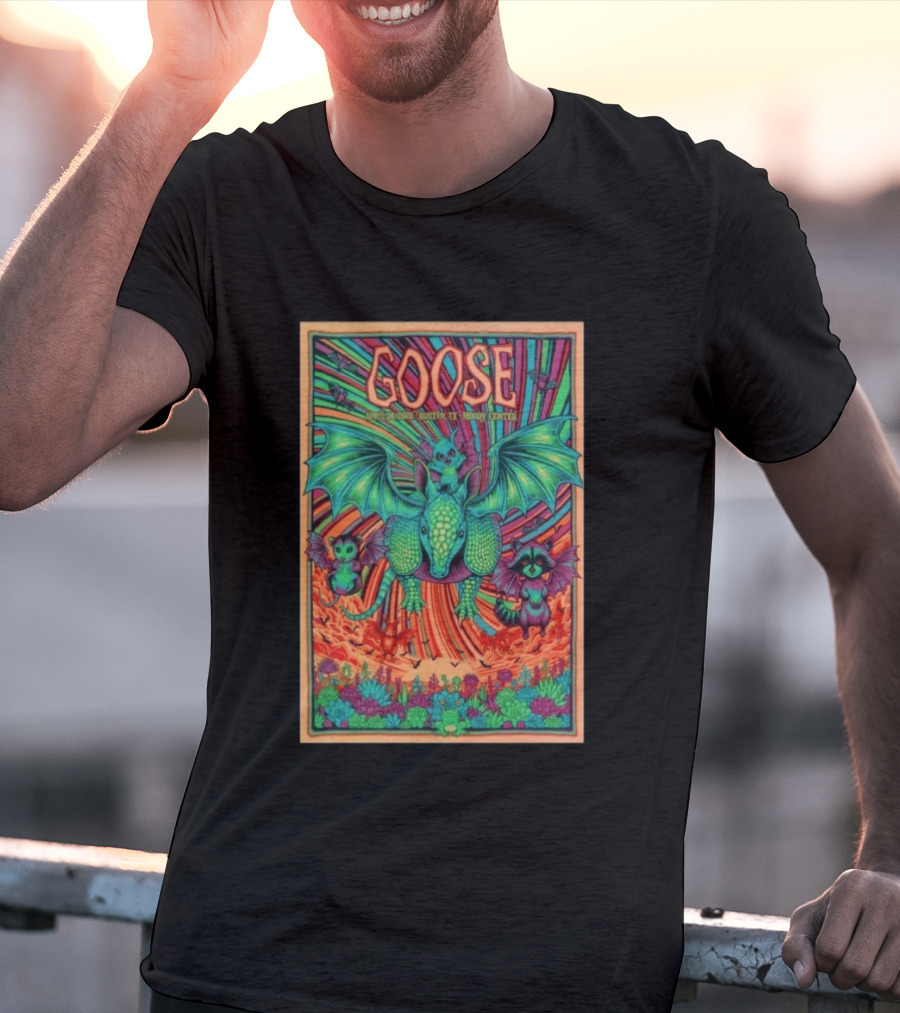 Goose April 24 2026 Austin TX Moody Center Dragon Creatures Psychedelic T-Shirt