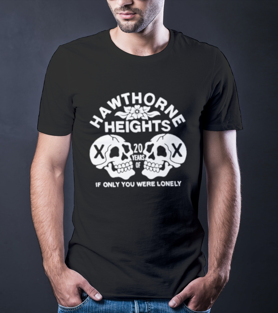 Hawthorne Heights If Only You Were Lonely 20 Year Anniversary Skulls T-Shirt