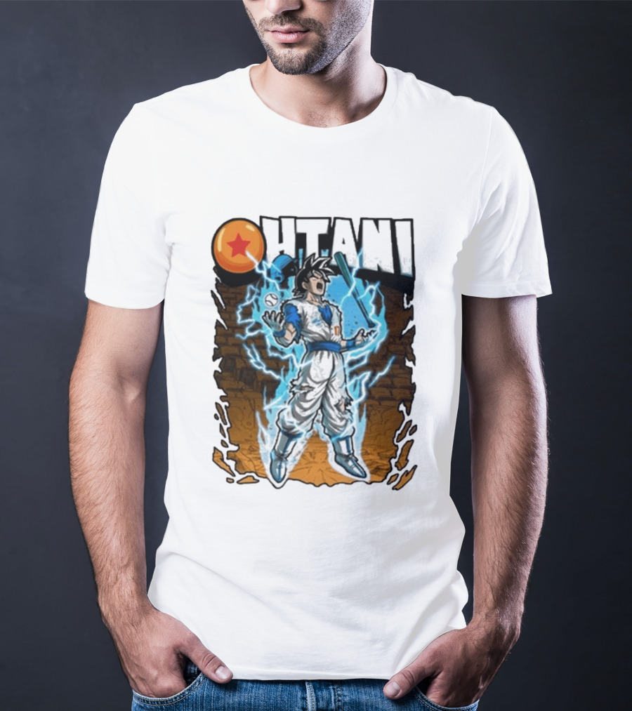 Ohtani Dragon Ball Z Power Up Saiyan Baseball Fusion T-Shirt