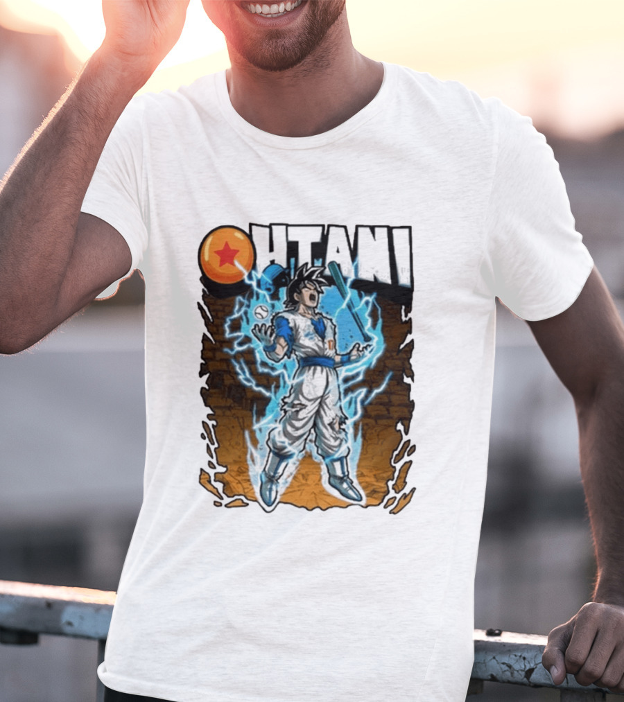 Ohtani Dragon Ball Z Power Up Saiyan Baseball Fusion T-Shirt